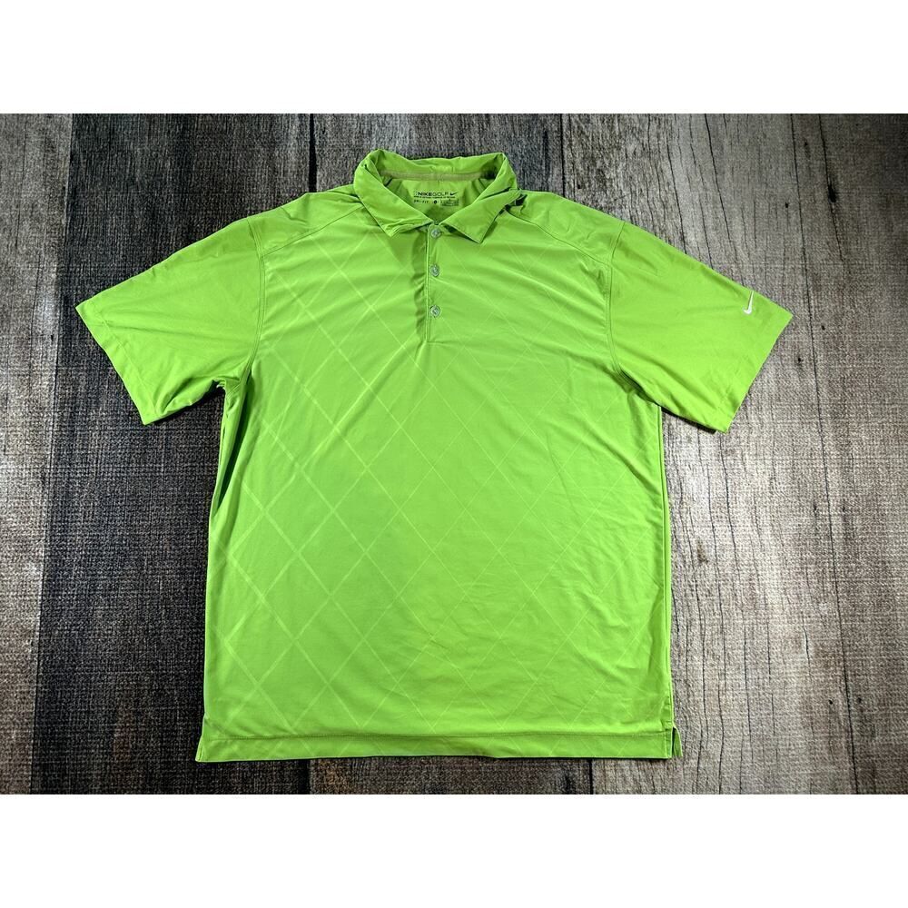 Nike Golf Standard Dri Fit Green Diamond Polo Shirt Mens Large Dri-Fit